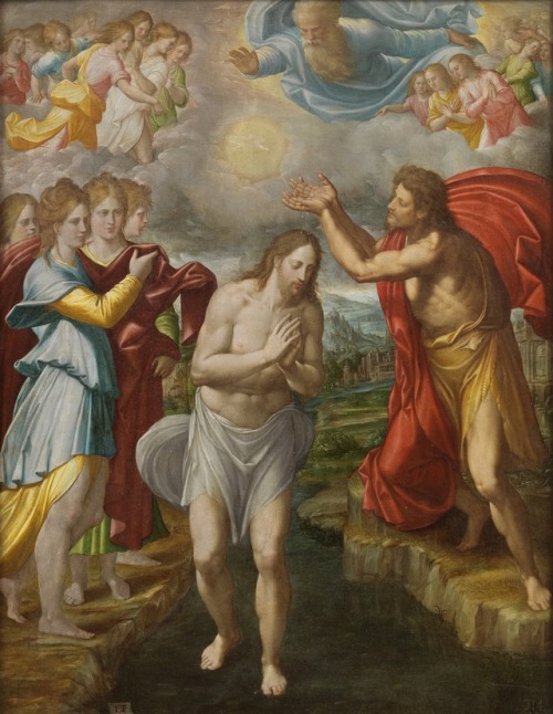 El Bautismo de Cristo por Juan Fernández de Navarrete el Mudo, 1567 aprox.