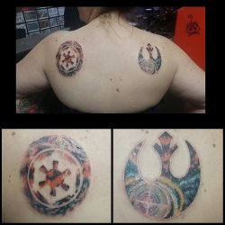 Scificity:  Sw Rebel Alliance And Imperial Forces Tattoos.http://Scificity.tumblr.com