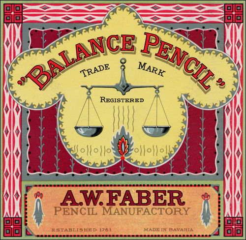 Packaging for Faber “Balance” Pencil, 1930. Via lexikaliker
