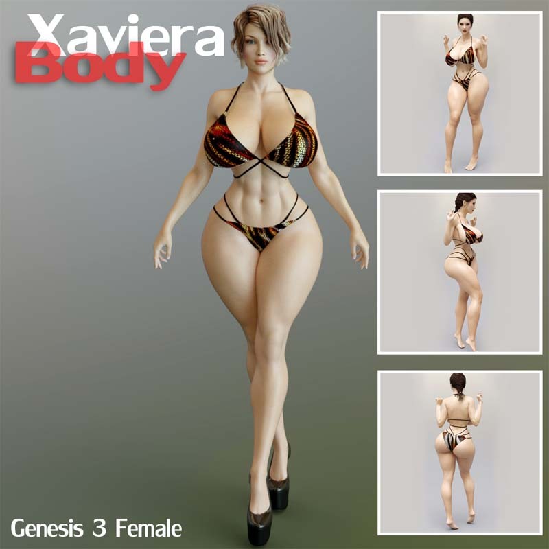   Xaviera Body is a slider morph and shape preset  for Genesis 3 Female. This product