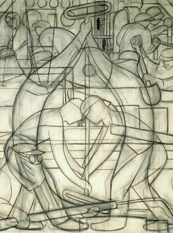 andrusmagnus:  Diego Rivera and Frida Kahlo Detroit Industry Mural preparatory drawing