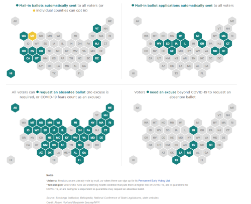 Map: Mail-In Voting Rules By StatePlease share!!!“In response to the coronavirus pandemic, doz