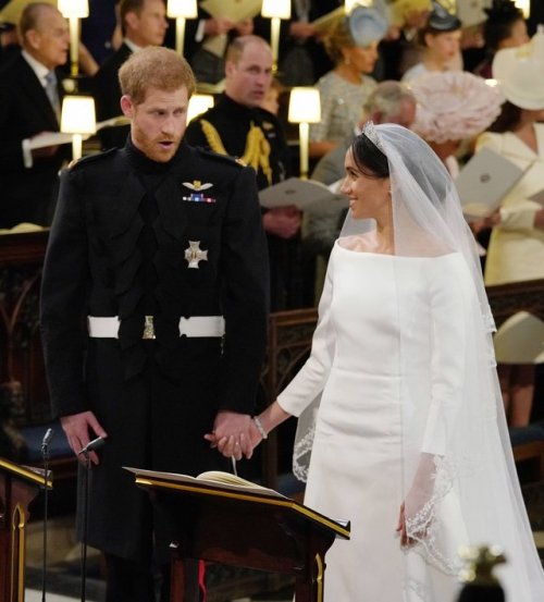 Meghan Markle’s wedding dress was absolutely simple: pure, sculptural, with a wide boatneck, long sleeves and sweeping train. It was haute couture by Clare Waight Keller for Givenchy, a British woman who was the first female designer of the storied