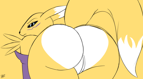 Renamon butt I gave her a butt heart just cuz