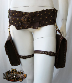 skypiratecreations:  Steampunk Multifunction Pocket Utility Leather Belt 