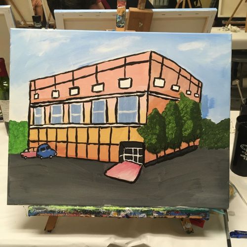 Look! It’s the office! #dundermifflin #theoffice #painting #paintingwithatwist #pambeesly #lookitsmy