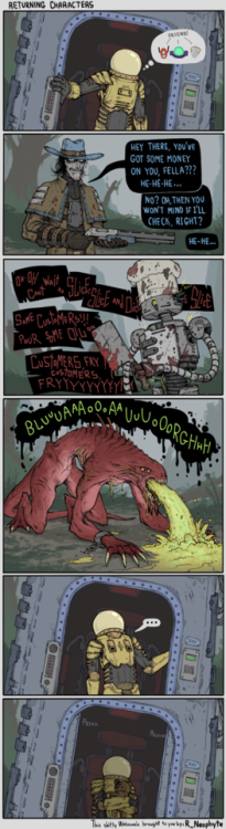 r-neophyte:    A small comic about how original ROR characters returning is an awesome idea, right, Mr. Commando? Right?……he’s really happy about it, believe me.ALSOOOO, I have a Twitter now! Cool and fashionable!Come and check out my lame ass art