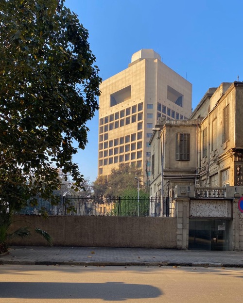 The U.S. Embassy in the Garden City diplomatic quarter of central Cairo. Standing out of the leafy, 