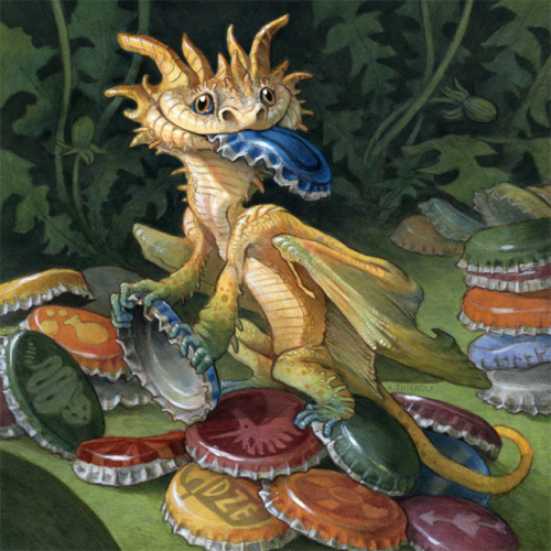 rowkey:“Bottlecaps”My submission for ArtOrder’s Tiny Dragons project! This was made with my usual me