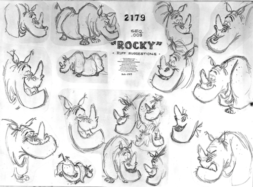 talesfromweirdland:Rocky the Rhino: a “lost” Jungle Book character that did not make it into the fin