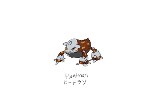 Drew Pokemon With My Left Hand, Heatran, Photoshop.