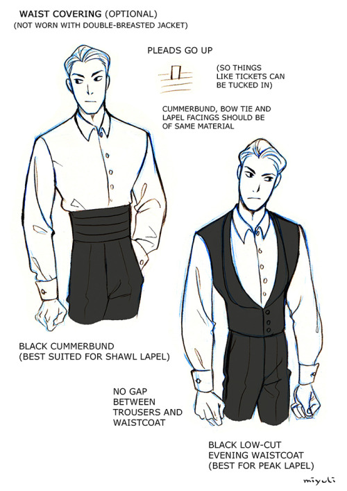 badass-art-tutorials:miyuli:I’ve been studying the classic black tie dress code (mainly from here) s