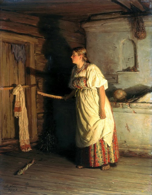 “Who’s There?” by Vasili Maksimov, 19th century Russia
