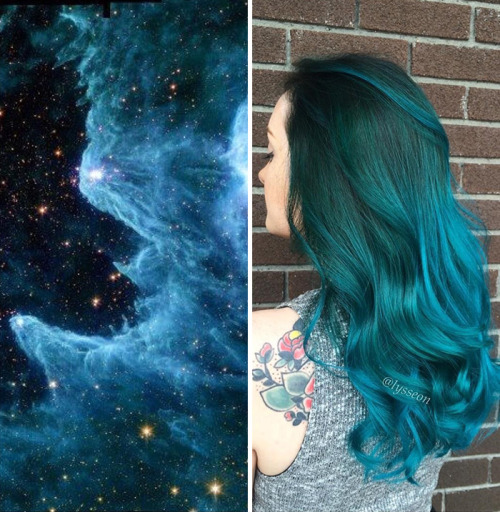 culturenlifestyle:  Galaxy Hair Trend Inspired by Stunning Astrophotography Shots After the high demand of pastel and rainbow hair became an artistic trend among hair-stylists and their clients, the galaxy hair trend surfaced. The complicated process