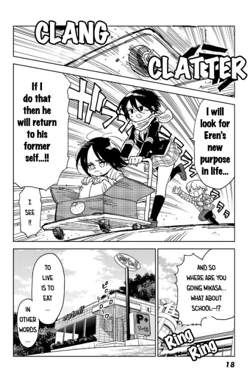 snknews: Shingeki! Kyojin Koukou (Attack on Titan: High School) Chapters 1 & 2: Typeset Fan Translation The complete fan translated version of SnK’s high school spin-off’s chapter 1 has arrived! Please click the title link to read. As always,