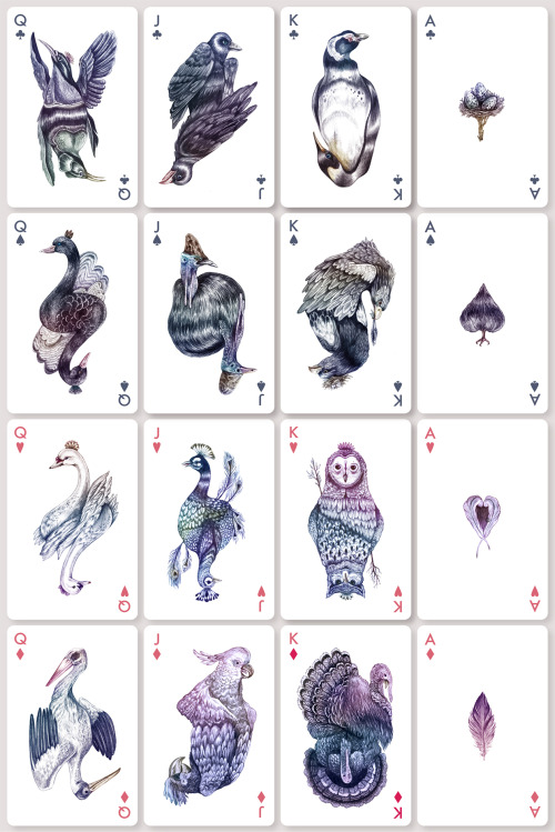 itscolossal:
“ AVES: Playing Cards Inspired by Karina Eibatova’s Bird Illustrations
”