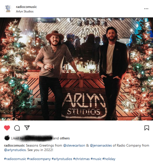 radiocomusic Seasons Greetings from @stevecarlson &amp; @jensenackles of Radio Company from @arl