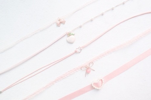 ♡ Lovely Pink Chokers (5 Styles) ♡Discount Code: honeysake (10% off any purchase + free shipping wit