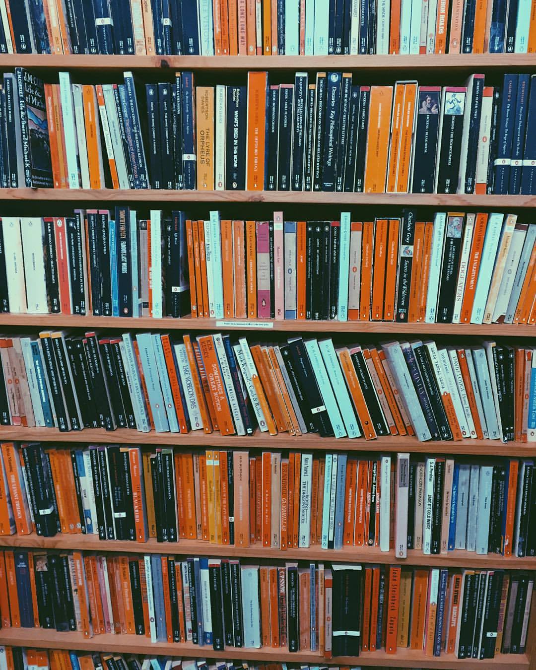 sweptaway-bybooks:  A wall full of @penguinclassics makes Alyssa a very very happy