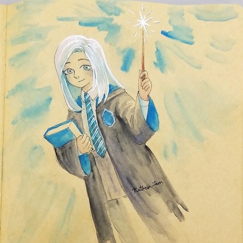 My MC in Hogwarts Mystery.  Trying out @yantarnii ’s themes for inktober