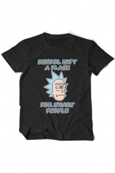 thekawaiifirek: Rick&amp;Morty Black Tees  Crazy Rock&amp;Morty  School Isn’t