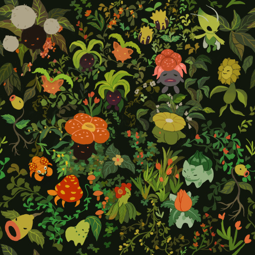 alyssakorea:Tileable version of my Pokemon pattern! Feel free to use this version for backgrounds an
