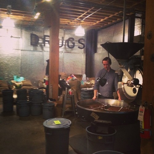 Where I&rsquo;m writing today: Stumptown roasting room. #seattle #coffee