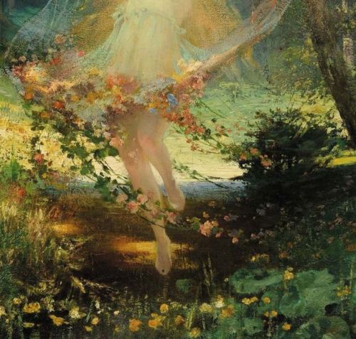 loumargi:Cesar Philipp (German, 1859 - 1930) - Allegory of Spring detail