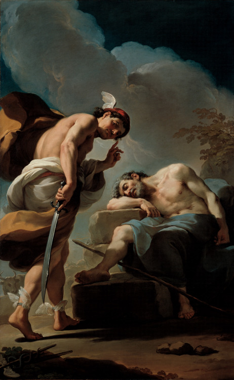 thisblueboy:Ubaldo Gandolfi (Italian, 1728-1781), Mercury About to Behead Argus, ca.1770-75, North Carolina Museum of Art