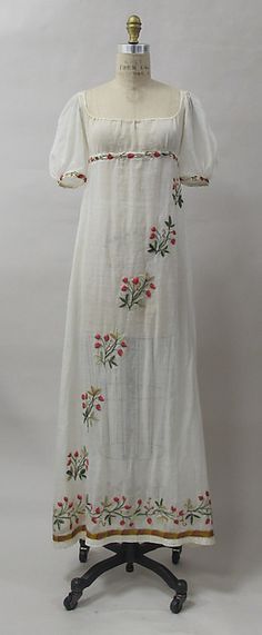 * French Dress cotton, wool, metal ca. 1805