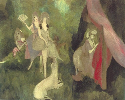 jungfrukallan:  Women in the Forest, 1920, Marie Laurencin 
