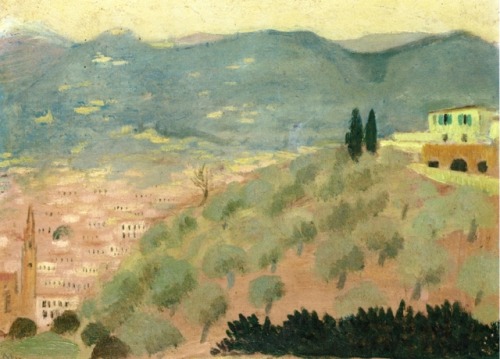 artist-denis:Forentice Landscape, Viale dei Colli, 1898, Maurice DenisSize: 23.8x31.6 cmMedium: oil 