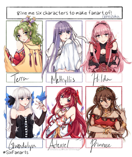 did the six fanarts challenge for twitter