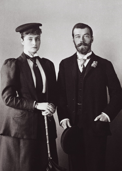 imperial-russia: Tsesarevich Nicholas Alexandrovich of Russia and his fiancée Princess Alix o