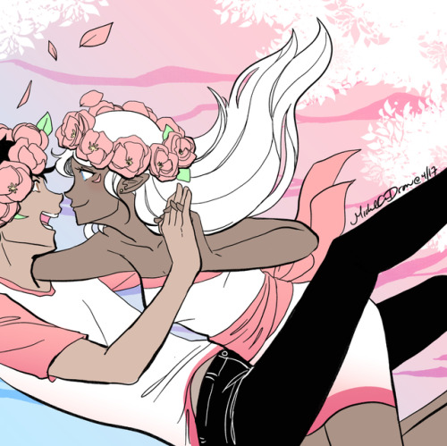 michelecandraw:Flowers Fall For YouAllura made Lance his own flower crown too.  Now they match.