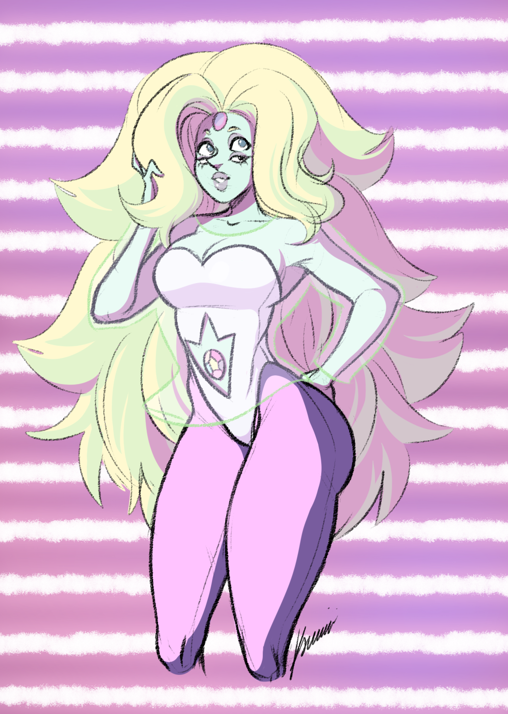 Welp, I wanted to draw her bc my very first sketch I did 5 months ago was shit af