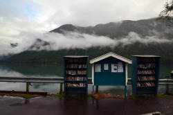 bookshelfporn:Fjærland, Norway - the Norwegian booktown (bokbyen)