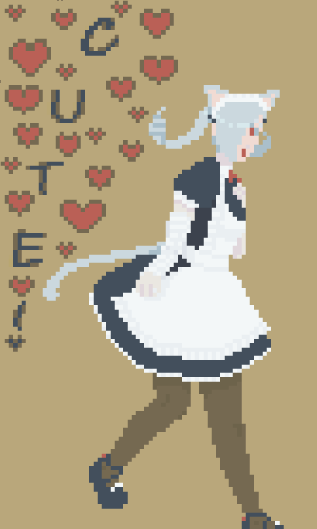 sachiko cat maid! also, a bonus VERY quick doodle of sachiko tanaka , kanata konoe , and a