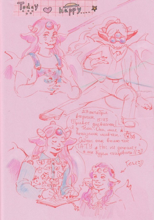 posting some of the sketches from my pink sketchbook  ♡