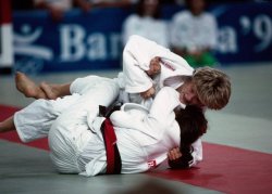 pataaka:  Olympians in LovePhotos of the Olympic Judo final match in Barcelona in 1992, where Miriam Blasco (right) of Spain won the gold over Nicola Fairbrother (left) of GB. In a documentary for the 25 year anniversary of the Barcelona Olympics  