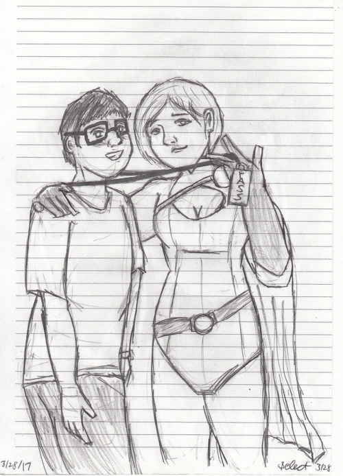 selecthumor: Drew this from a picture I took with @azpowergirl in New York Comic Con 2011. I may red