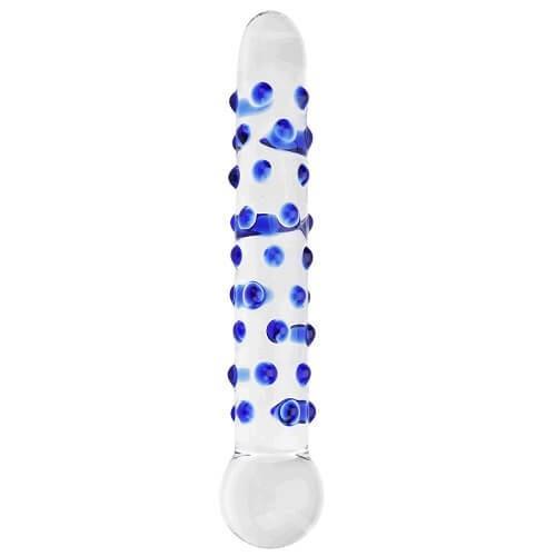 SPECTRUM NUBBY TEXTURED GLASS DILDO