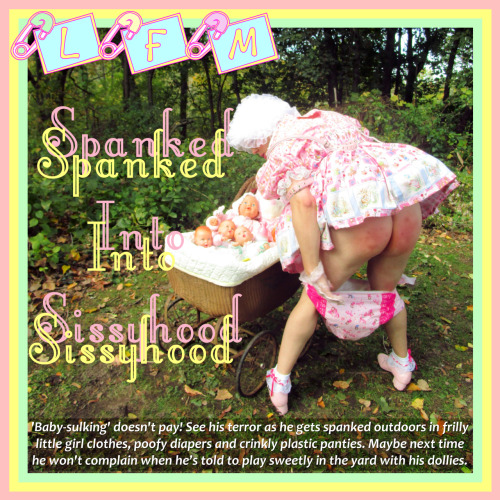 fmatty:SPANKED INTO SISSYHOOD: ‘Baby-sulking’ doesn’t pay! See his terror as he gets spanked outdoor