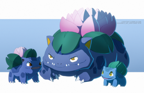 levo-art:Alternate Gen 1 Pokemon starters ヽ(‘ ∇‘ )ノJust getting some con prints ready c: