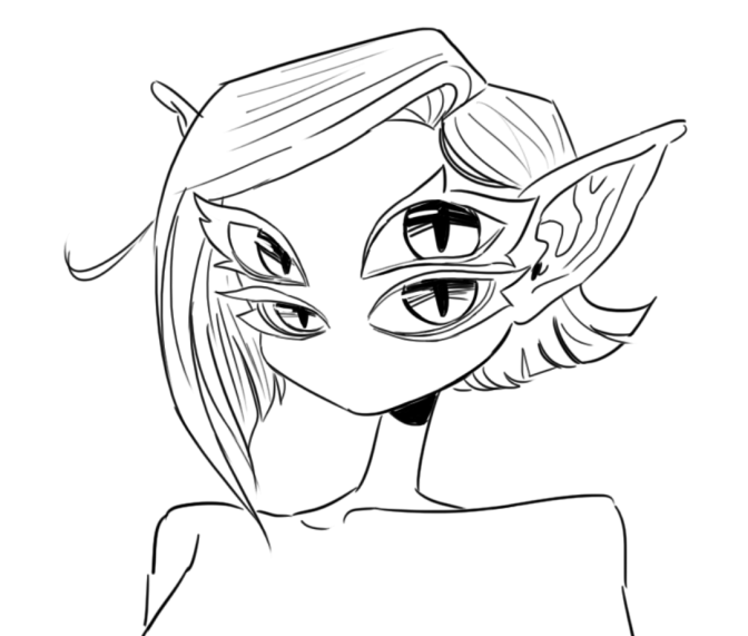 some doodles of @qozxeart @qozxe‘s oc, Somebody! 