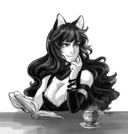 valenlarae: hazleapricot requested Blake Belladonna! This one started out being all pencil and then I decided to shade it in photoshop and it all went downhill from there.  