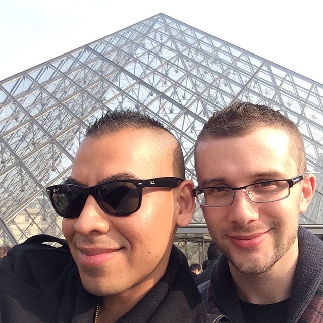 at Louvre Pyramid