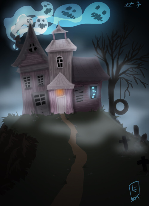 Late post because reasons.Here’s a #HauntedHouse for #day7 of #drawlloween