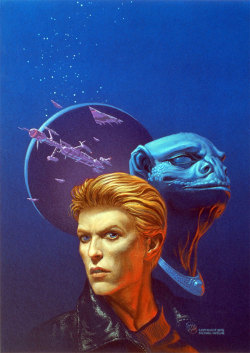 theartofmichaelwhelan:  STUDY OF BOWIE (1976) by Michael Whelan  Many years ago in a galaxy far, far away I was faced with painting works to use as portfolio pieces, hoping to secure a commission from a national magazine like Time.  Being an early and