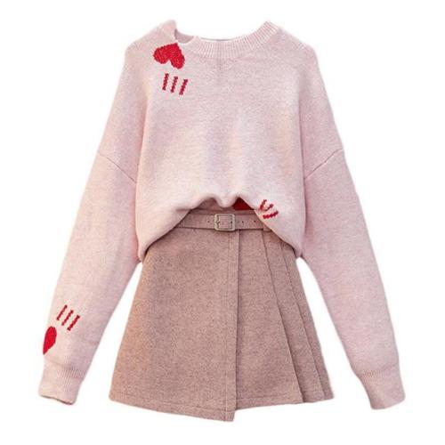 Love Heart Sweater A-Line Skirt Set starts at $41.90 ✨✨Lovely, isn&rsquo;t it?